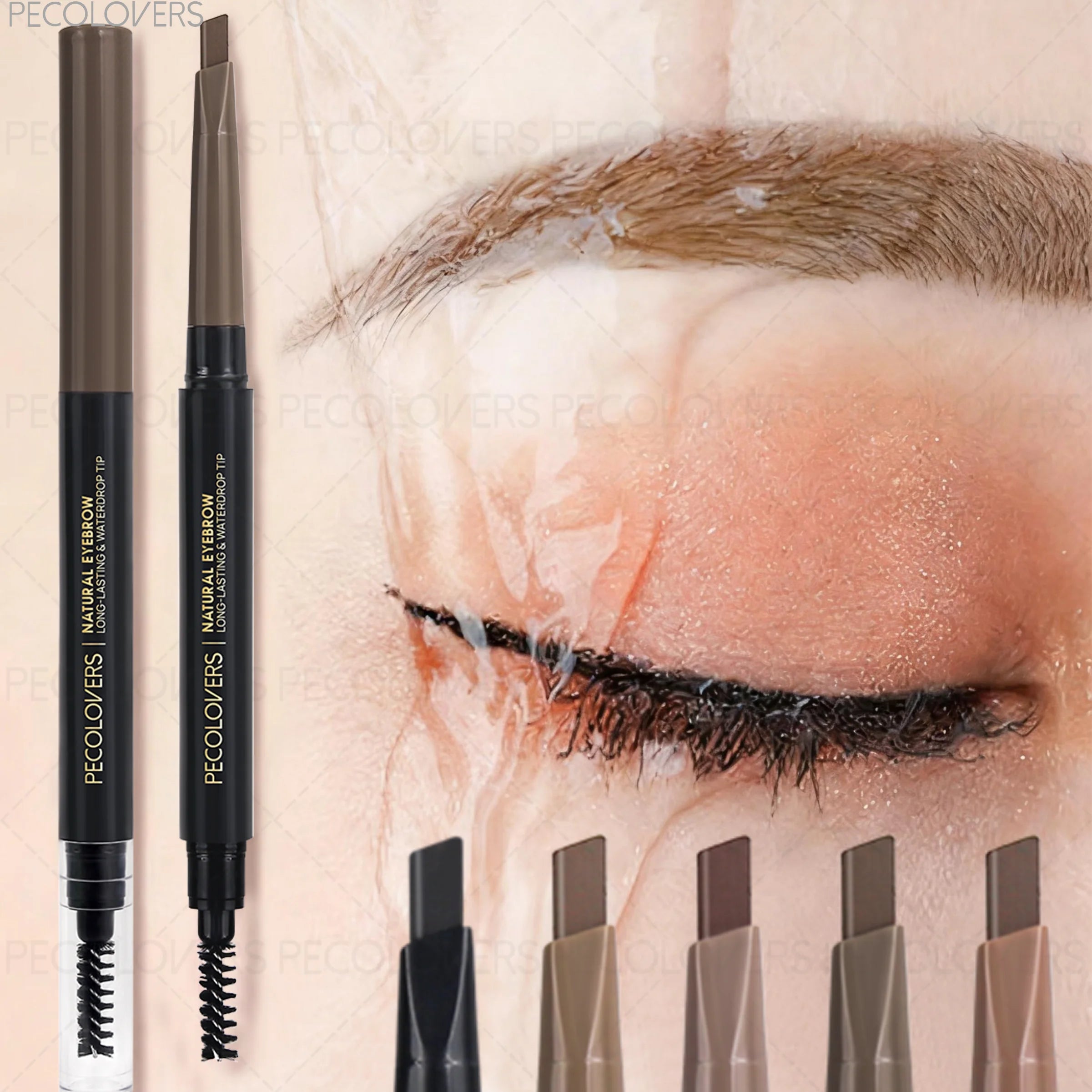 Waterproof Dual-ended Eyebrow Pencil Brush Highly Pigmented Rendening Qme