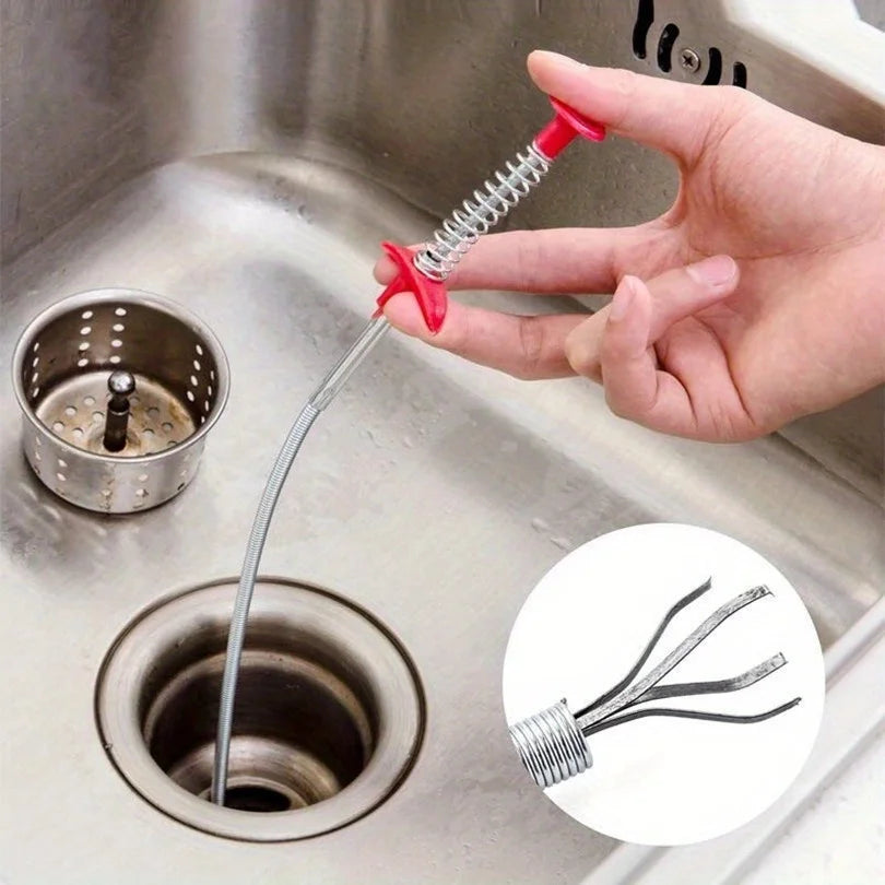 1pc Multifunctional Cleaning Claw Flexible Drain Unclog Grabber Cleaning Tool Sink Hair Remover Qme
