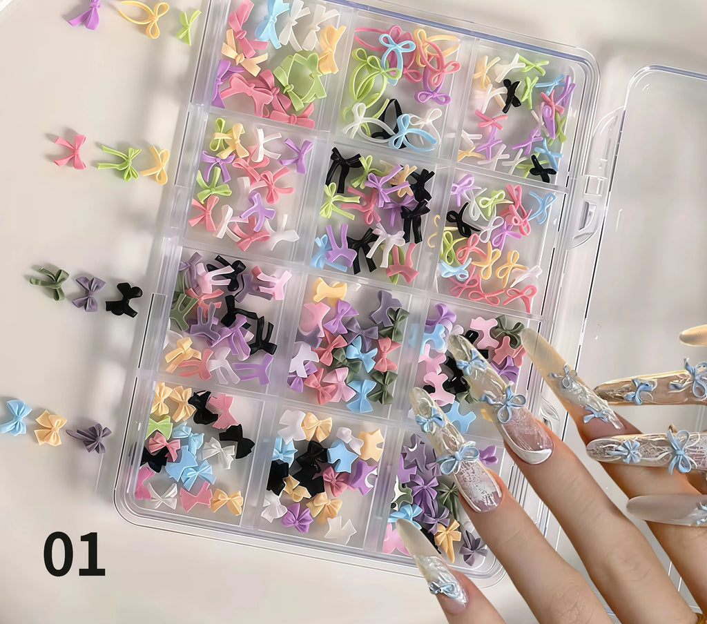 16-compartment Butterfly Resin Nail Art Accessories Colorful Qme
