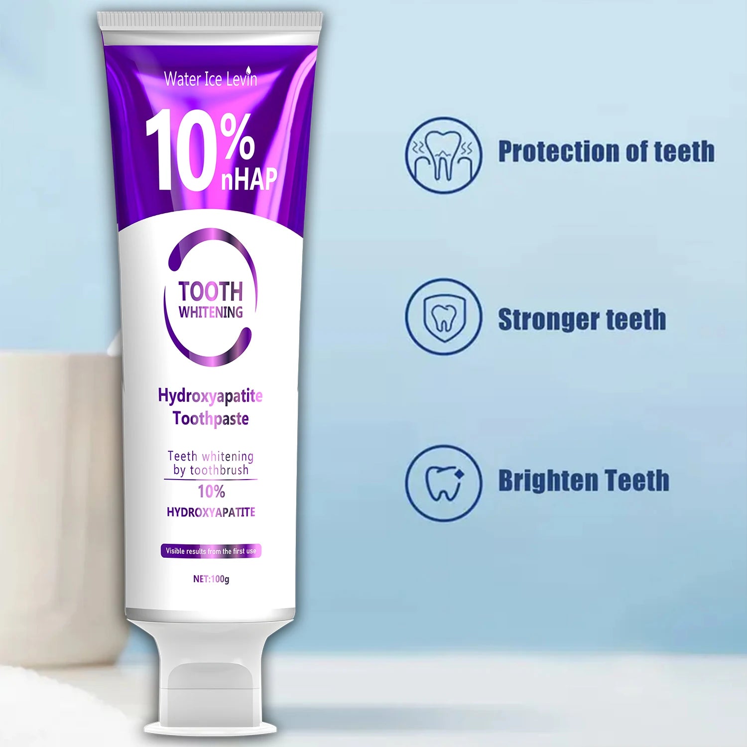 Oxide Tooth Whitening Hydroxyapatite Toothpaste Toothbrush for Whitening Teeth 10% Hydroxyapatite Visible Results with First Use Qme