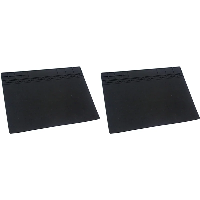 A02F-2X Silicone Soldering Mat Electronic Repair Mat For Laptop, Watch, Cellphone - Solder Pad Heat Resistant 932 Fahrenheit Qme Gray