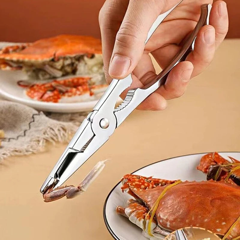 Stainless Steel Pliers Lobster Clamp Clip Picking Crab Meat Easy Qme