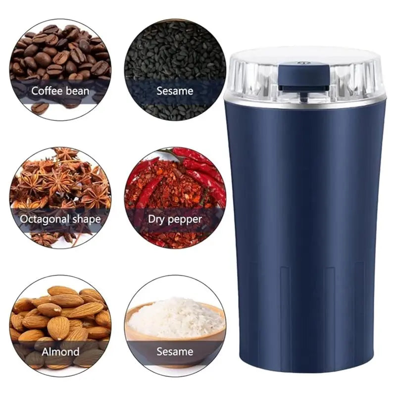 A02F-Electric 300W Coffee Grinder,With Stainless Steel Blades, One Touch Operation For Spices-Mills Home Use-EU PLUG Qme