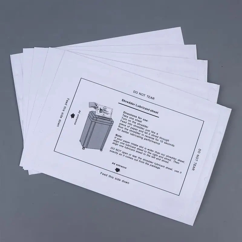 5 Lubrication Sheets Shredder Paper Filled Oil User-friendly Portable Qme