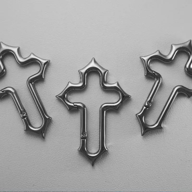 Zinc Alloy Bag Charm Trinkets Keychain Cross Carabiner Keychain Camping Hiking Outdoor Climber Waist Pendant Accessories Gift Qme