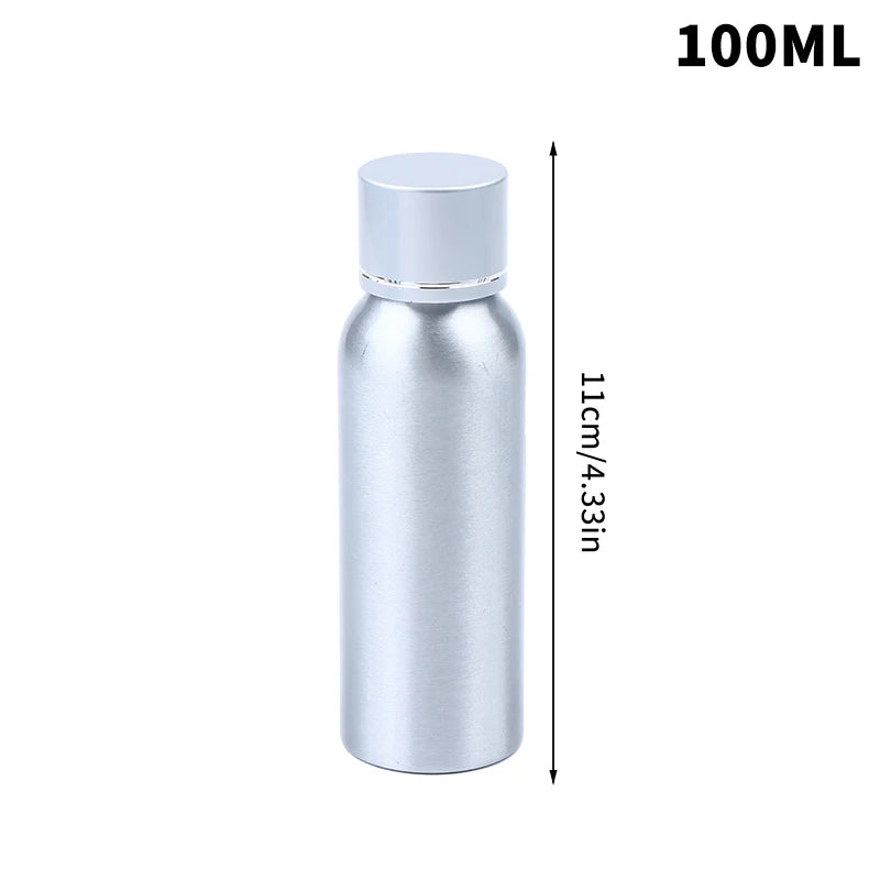 Silver Lid Aluminum Container Travel Bottle 30 50 60 100 120 150 200 Qme