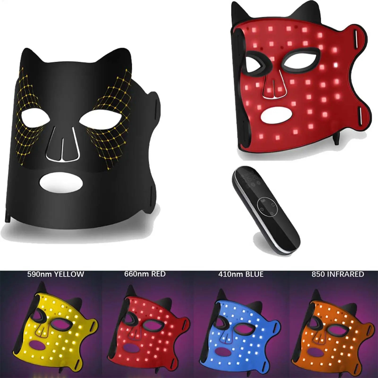 4 Colors Photon Silicone Face LED Mask Anti-aging Rejuvenation Qme