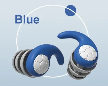 3 Layer Tapered Soft Silicone Ear Plugs for Sleep, Noise Reduction, Sound Insulation and Ear Protection, 2Pcs Qme blue