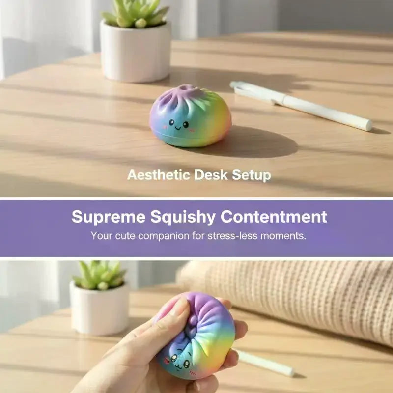Simulation Dumpling Soft Colorful Stress Relief Toy Anti Anxiety Fidget Gift For Adults Relieve And Pressure Qme