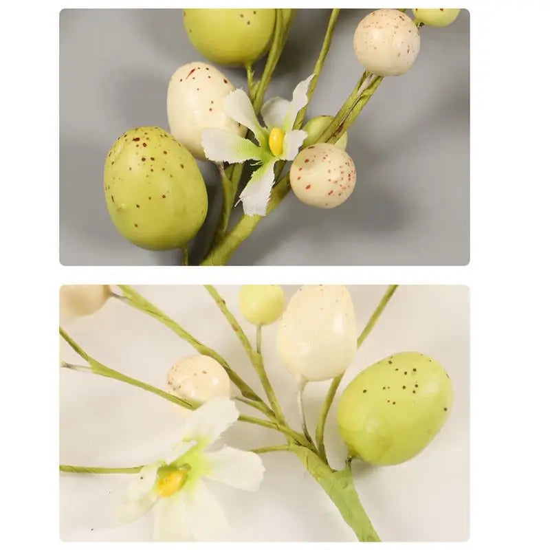 Artificial Easter Egg Flowers 6X Floral Bouquet Pick Branches Spring Qme