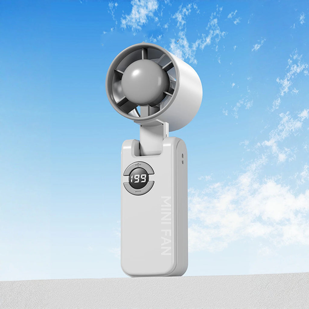 Portable Electric Fan Type-C Charging Rechargeable Hanging Turbo Fans Adjustable Powerful Air Blower for Outdoor Travel Commute Qme