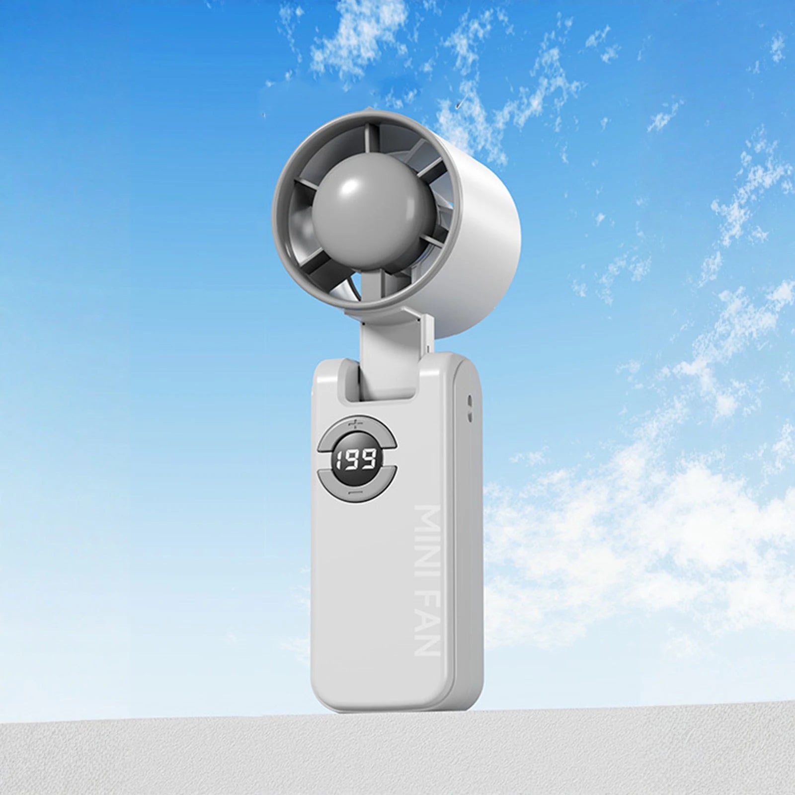 Portable Electric Fan Type-C Charging Rechargeable Hanging Turbo Fans Adjustable Powerful Air Blower for Outdoor Travel Commute Qme