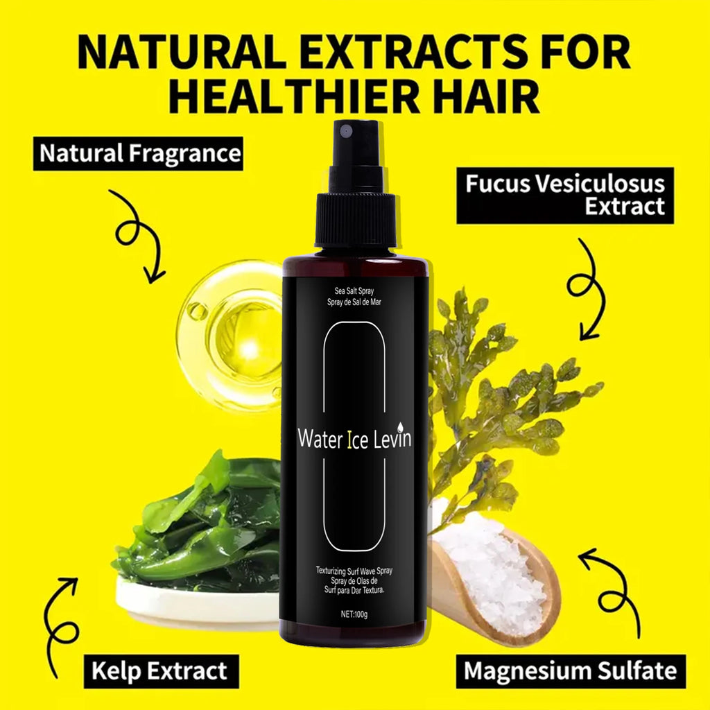 Beach Wave Spray: Volumizing Texturizer with Kelp & Magnesium Sulfate for Healthier, Natural-Looking Hair. Qme