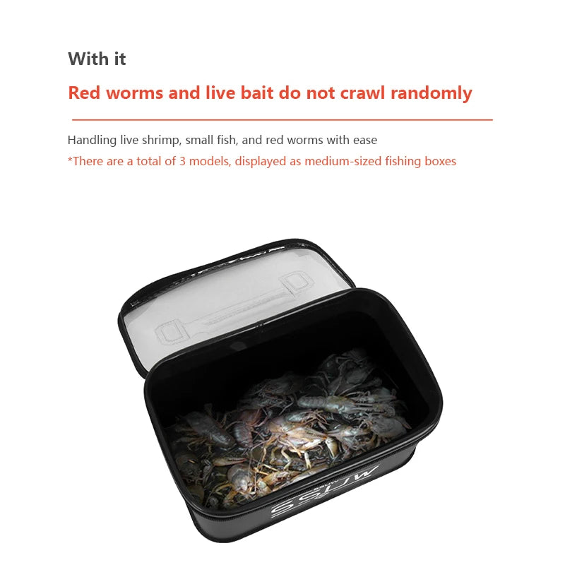 Portable EVA Fishing Tool Box Handle Accessory Live Bait Storage Qme