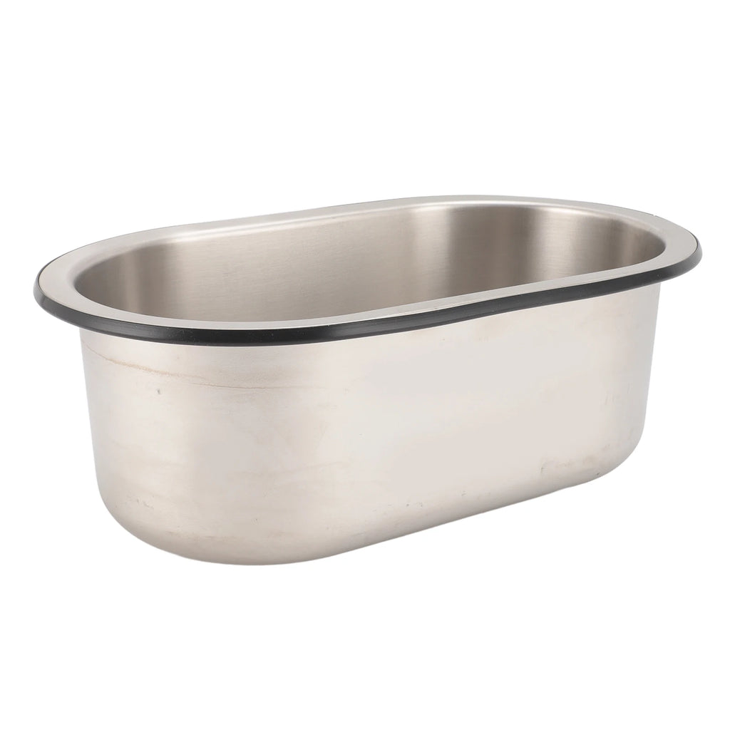 304 Stainless Steel Bar Sink Oval Shaped Washbasin Sink with 40mm Drain Hole for Boat Caravan RV Camper 13.6×8×5.2in Qme