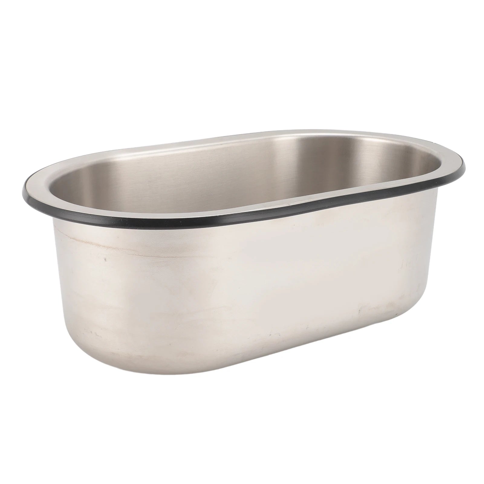 304 Stainless Steel Bar Sink Oval Shaped Washbasin Sink with 40mm Drain Hole for Boat Caravan RV Camper 13.6×8×5.2in Qme