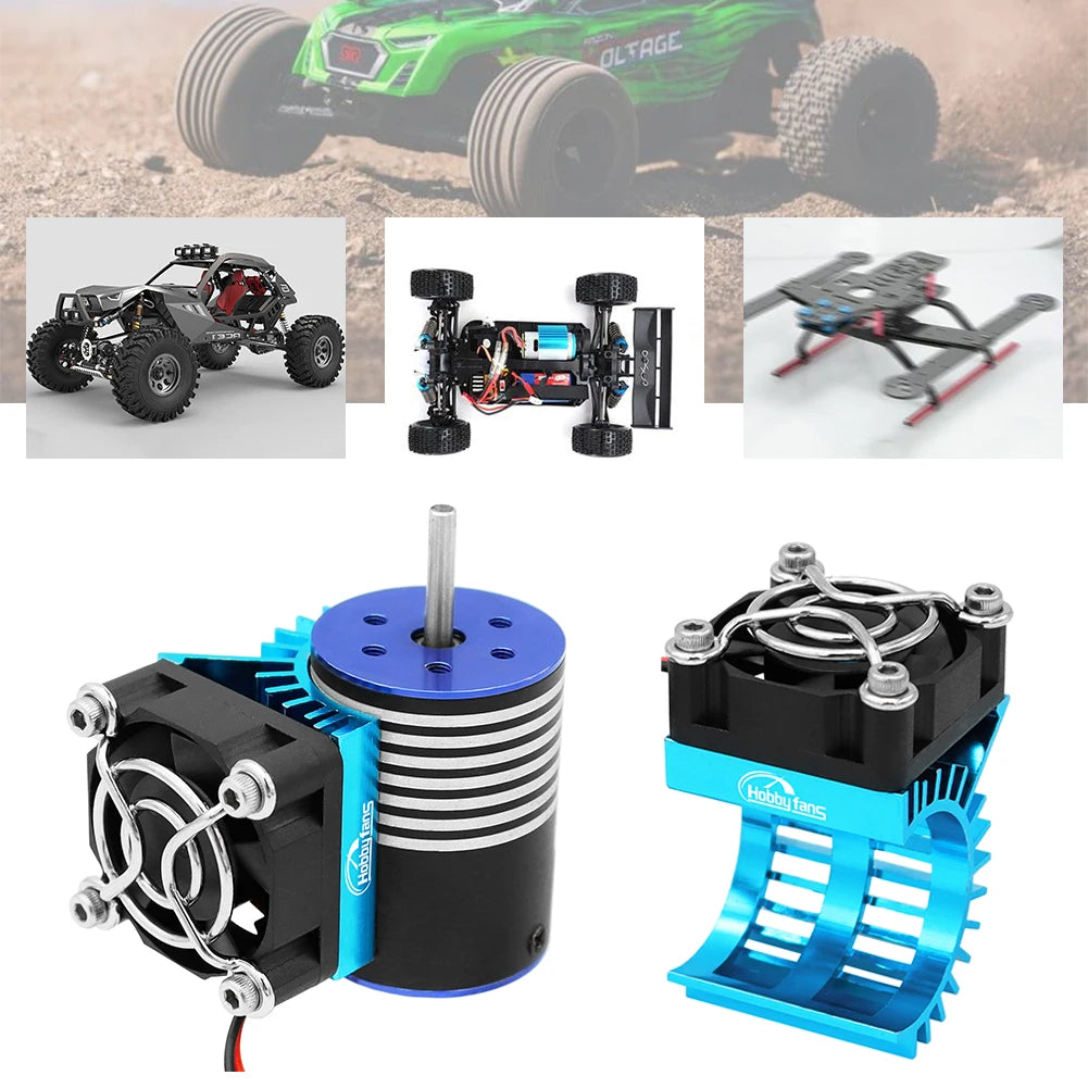 RC Motor Heat Sink with 5V Cooling Fan for 1/14 1/16 1/18 370 380 390 RC Car for 2838 2858 2845 Brushless Motor Qme