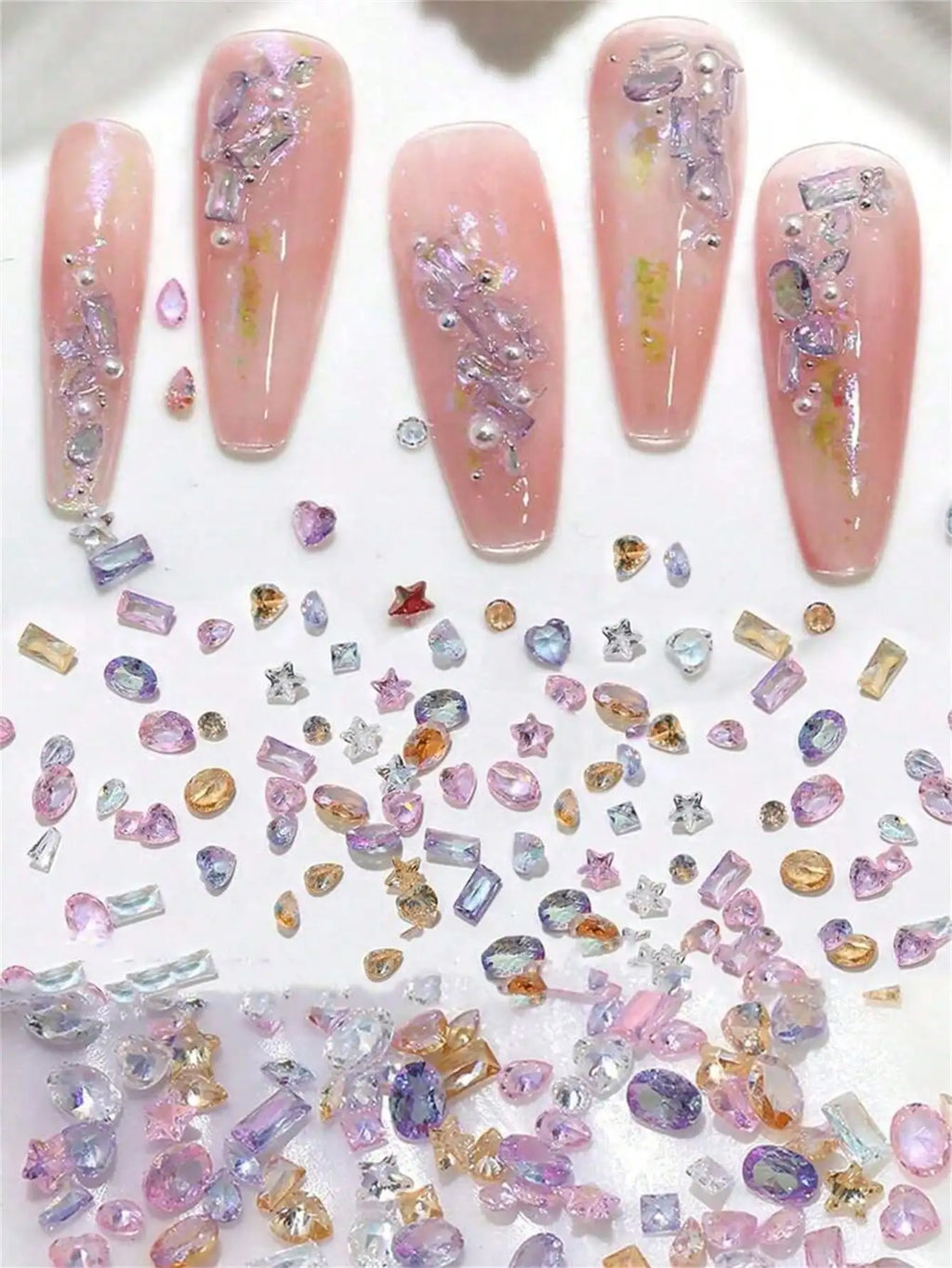 50 100 Colorful Zirconia Mini Nail Rhinestones 3D Charms Jewelry Art Qme
