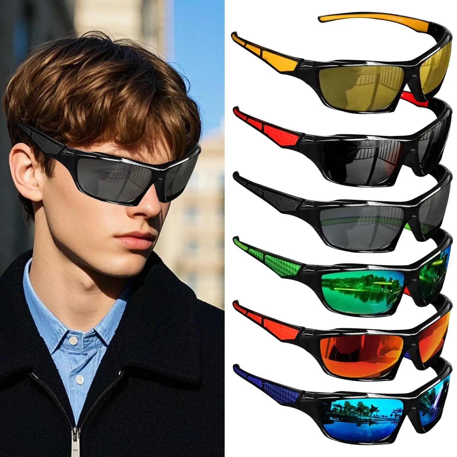 Polarized Sunglasses Men UV Protection Men's Sunglasses Polarized Comfortable Fashion Shades Outdoor Sport Eyewear for Driving Qme