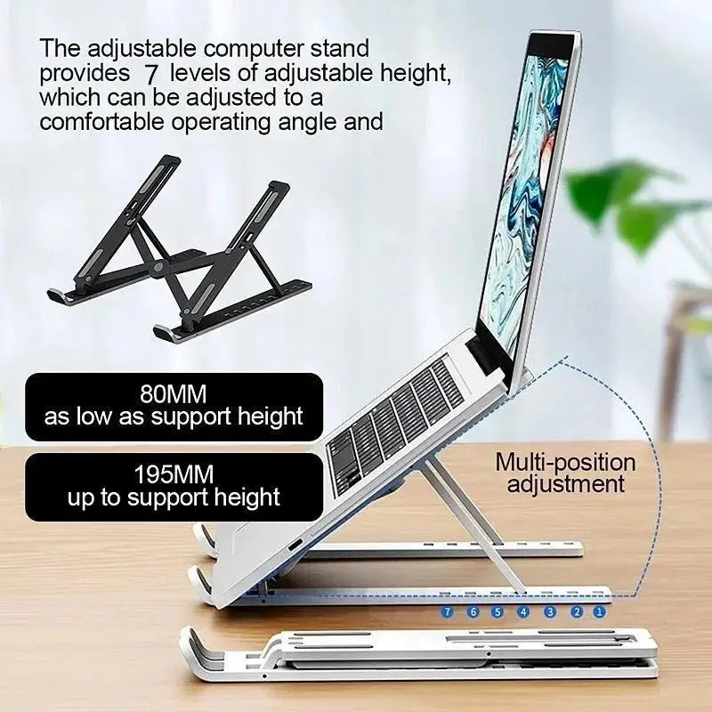 Portable Laptop Stand Foldable Support Base Notebook Stand For Computer Laptop Holder Cooling Pad Riser Macbook Stand Laptop Qme