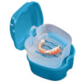 Plastic Denture Bath Box Organizer False Teeth Storage Box with Hanging Net Container Cleaning Artificial Teeth Cases Qme Green