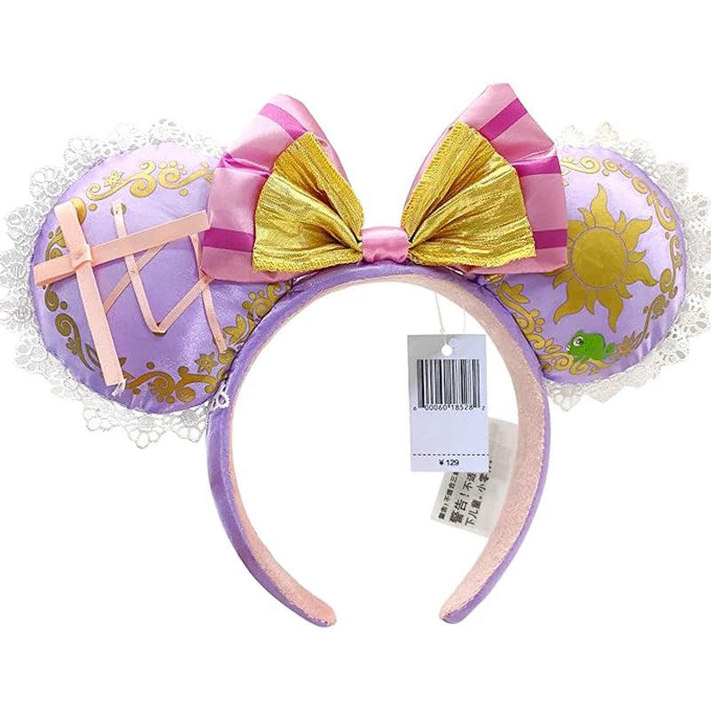 Mickey Mouse Princess Anna Headband Rapunzel Minnie Ears Plush Headwear Children Toys Festival Party Decoration Hair Accessories Qme Headband 2