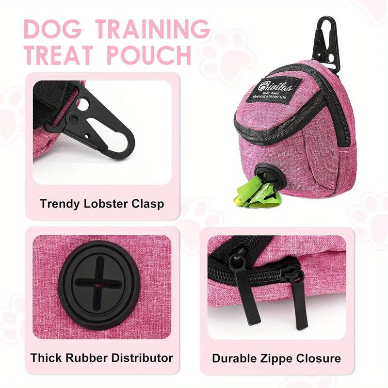 2-piece set of multifunctional outdoor dog training bag and training horn, with built-in fecal bag dispenser (no garbage bag) Qme