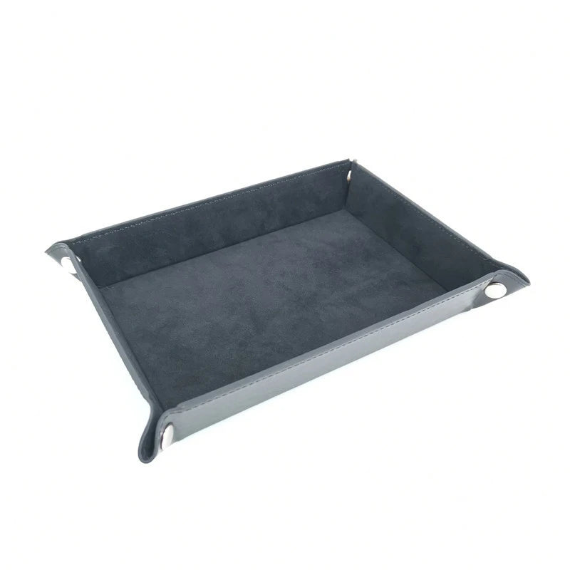 Creative Storage Tray Pu Foldable Box Dice Desktop Rolling Folding Qme black