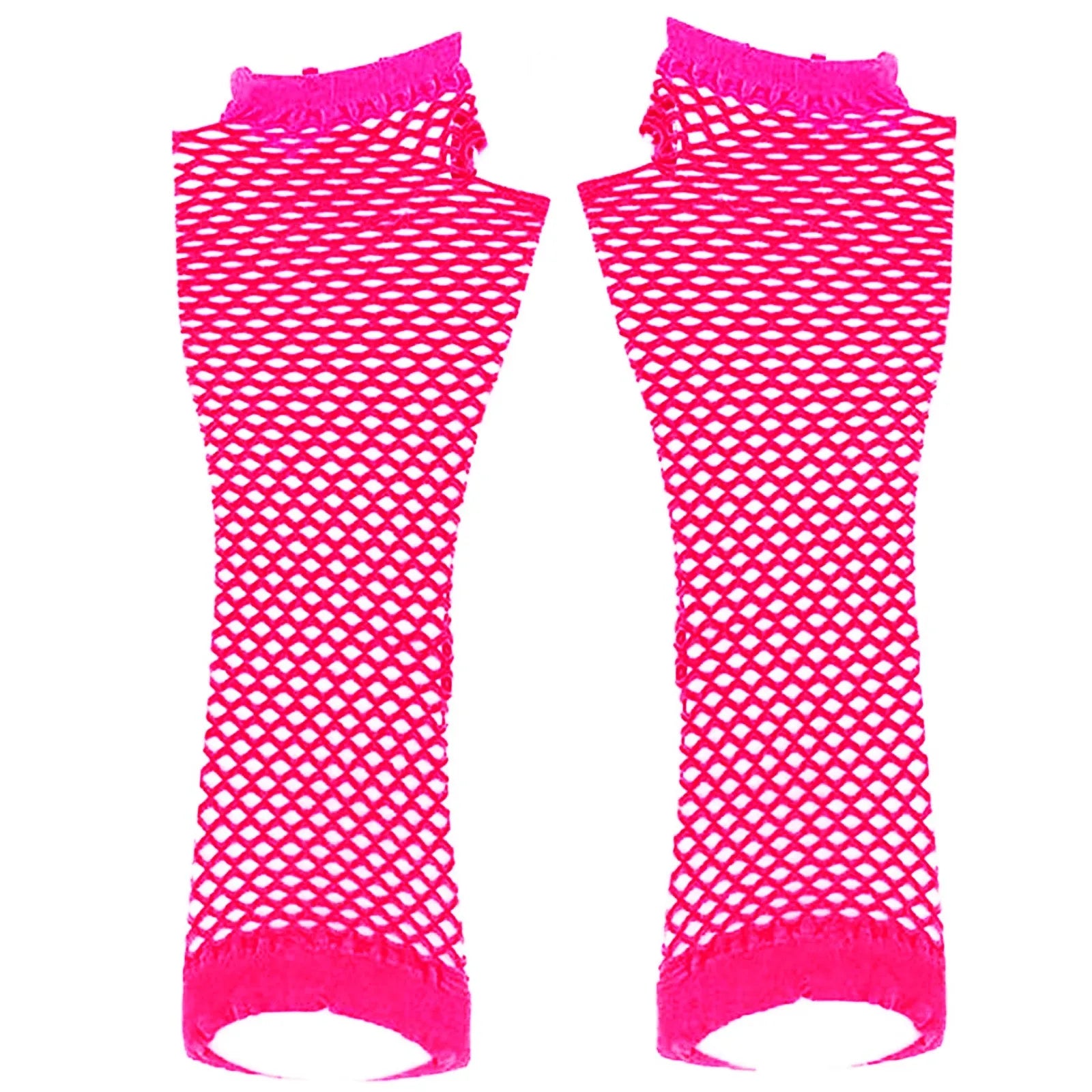Colorful Fishnet Fingerless Long Gloves Party Wear Fancy Costume Accessories Sexy Girls Punk Goth Dance Performance Glovers Qme