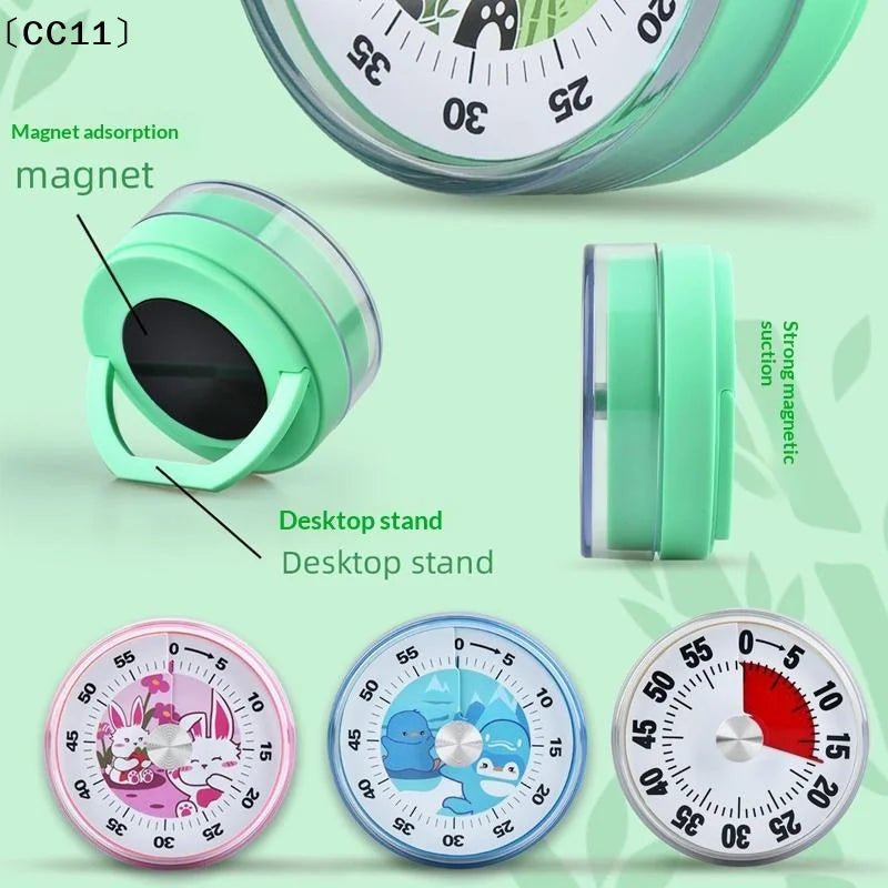 Magnetic Clock Timer Mechanical Loud Alarm Kitchen Cooking 60-Minutes Qme