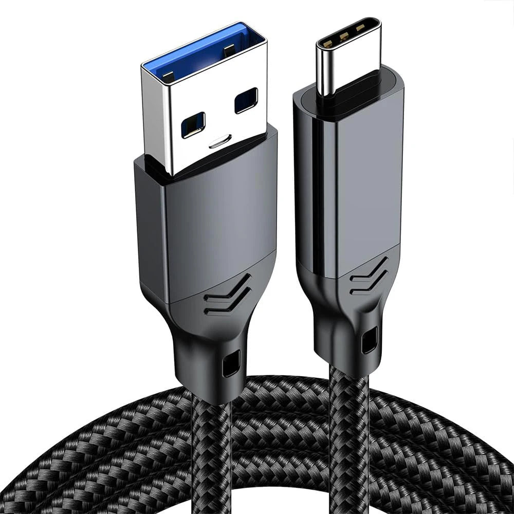 USB3.2 to Type C 10Gbps High Speed Data Cable USB C SSD Hard Disk Cable QC 3.0 3A 60W Fast Charging For Phones Laptops 0.5/1/2M Qme black 0.5m