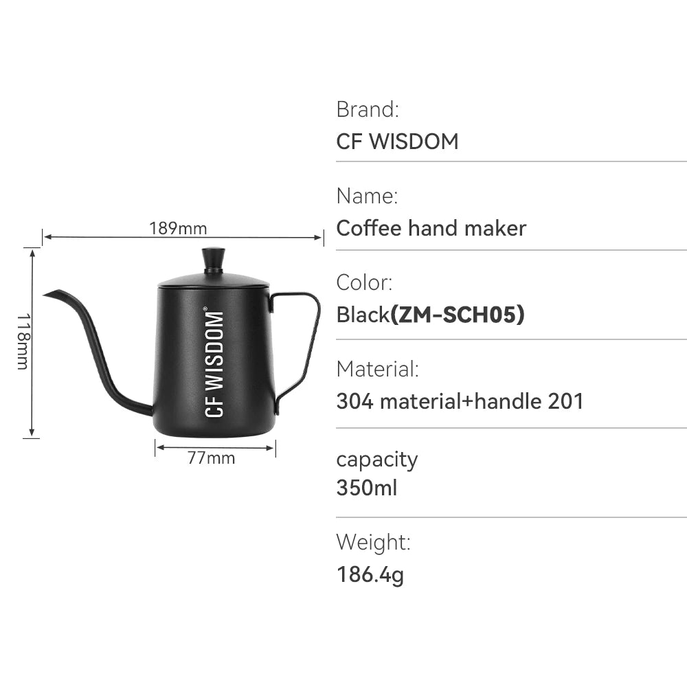 Kettle Tea Coffee Premium Gooseneck Pour Over Pot Stainless Steel Qme ZM-SCH05