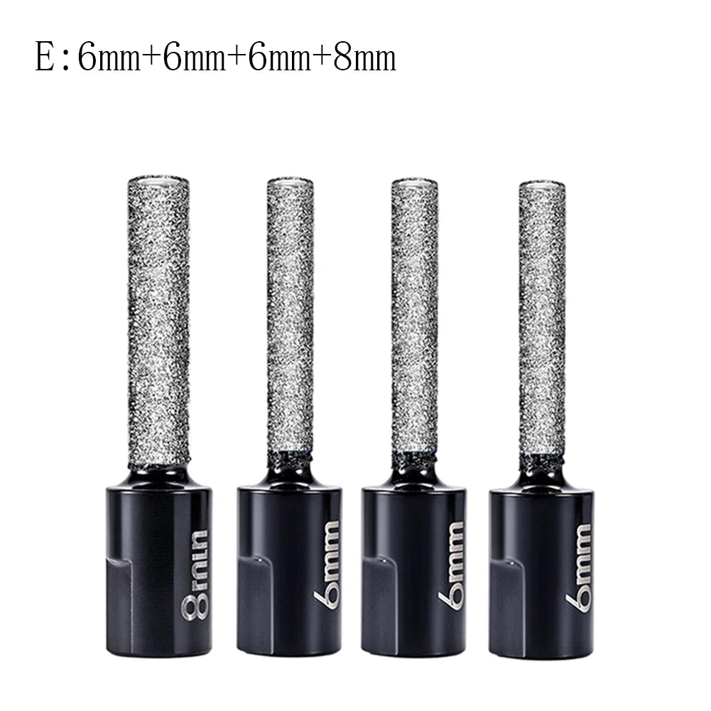 2/3/4/ 5 Pc /set Dry Diamond Drilling Bit Tile Cutter Marble Drill Bit M10 Thread Brazed Hole Opener Angle Grinder Tool Qme E