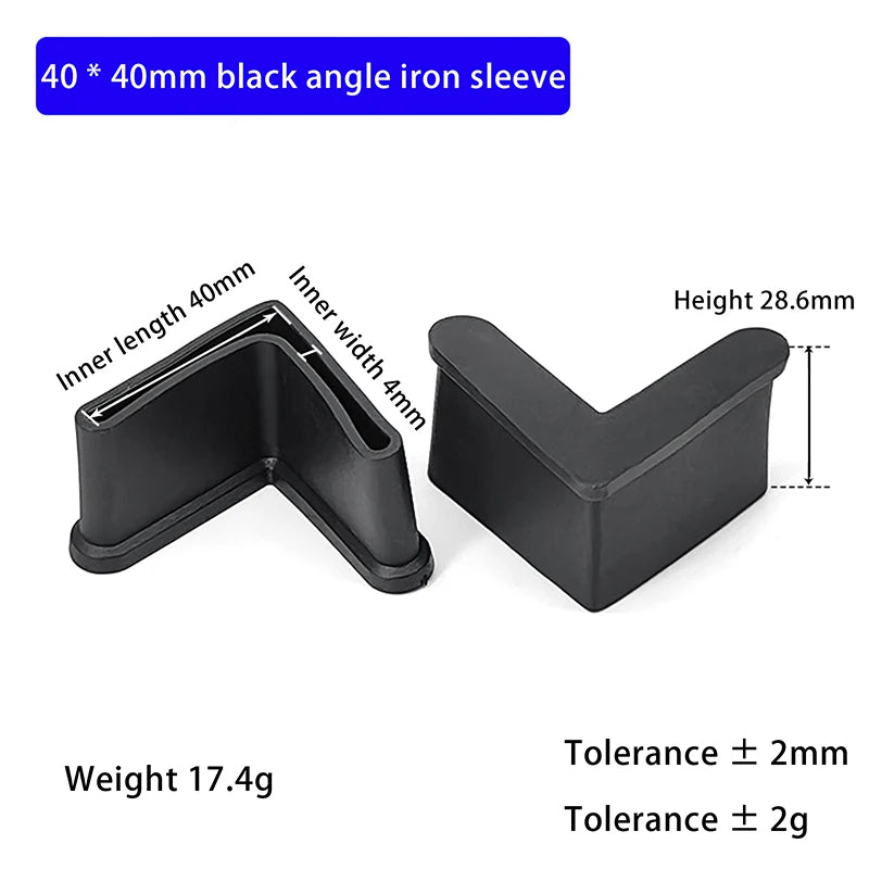 10Pcs L Type Rubber Base Non-Slip Foot Pad Slotted Angle Bar Triangle Feet Shelf Iron Bed Foot Cover Protective Rubber Sleeve Qme A4