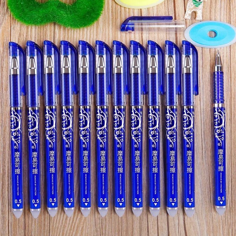 Erasable Gel Pens Refills Set 0.5 Mm Fine Point Blue/black Kawaii Ballpoint Pen for Writing Stationery Office School Supplies Qme