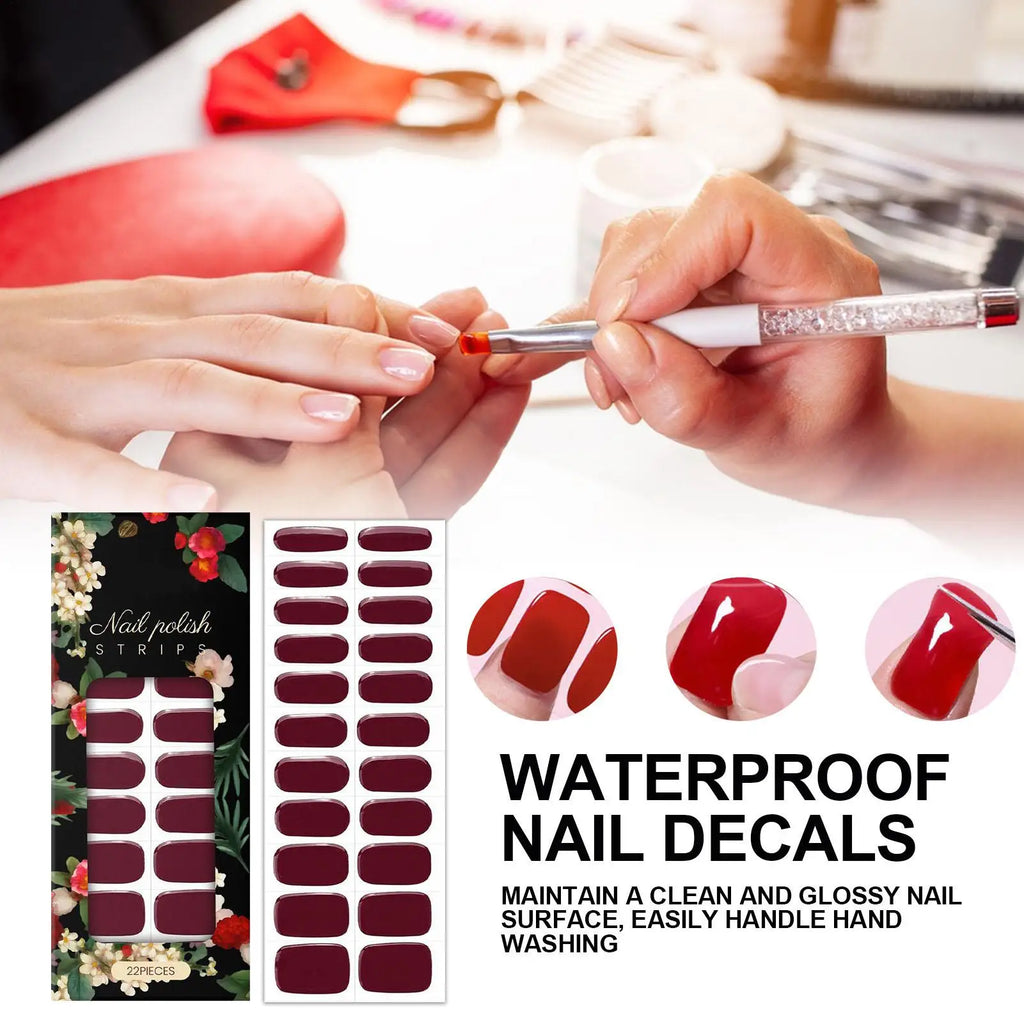 Lucky Red Self Adhesive Nail Sticker Beautiful Stickers Long-lasting Qme