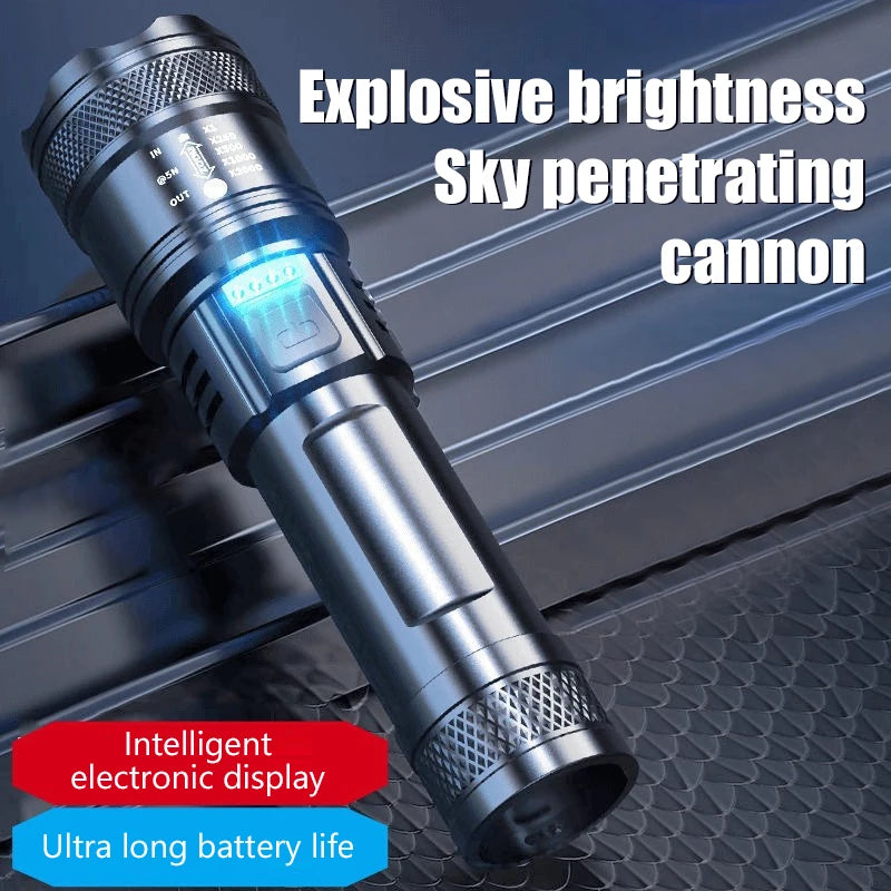 Ultra Strong Light Can Charge Mobile Phone Flashlight Outdoor Patrol Qme