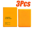 Turmeric Glow Soap Dark Spot Acne Removal Brightening Face Body Soap Even Skin Tone Moisturizing Deep Cleansing Nourishing Bar Qme 3 x 100g Boxed