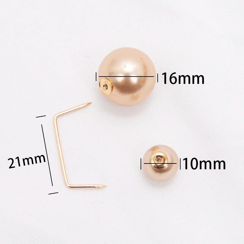 Women Tightening Waistband Pin Double Pearl Brooches Metal Lapel Pins Qme
