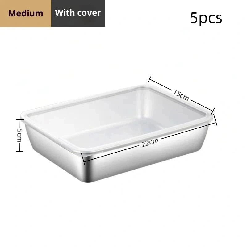 Multi-set 1 2 3 Durable 304 Stainless Steel Food Boxes Kitchen Qme 4