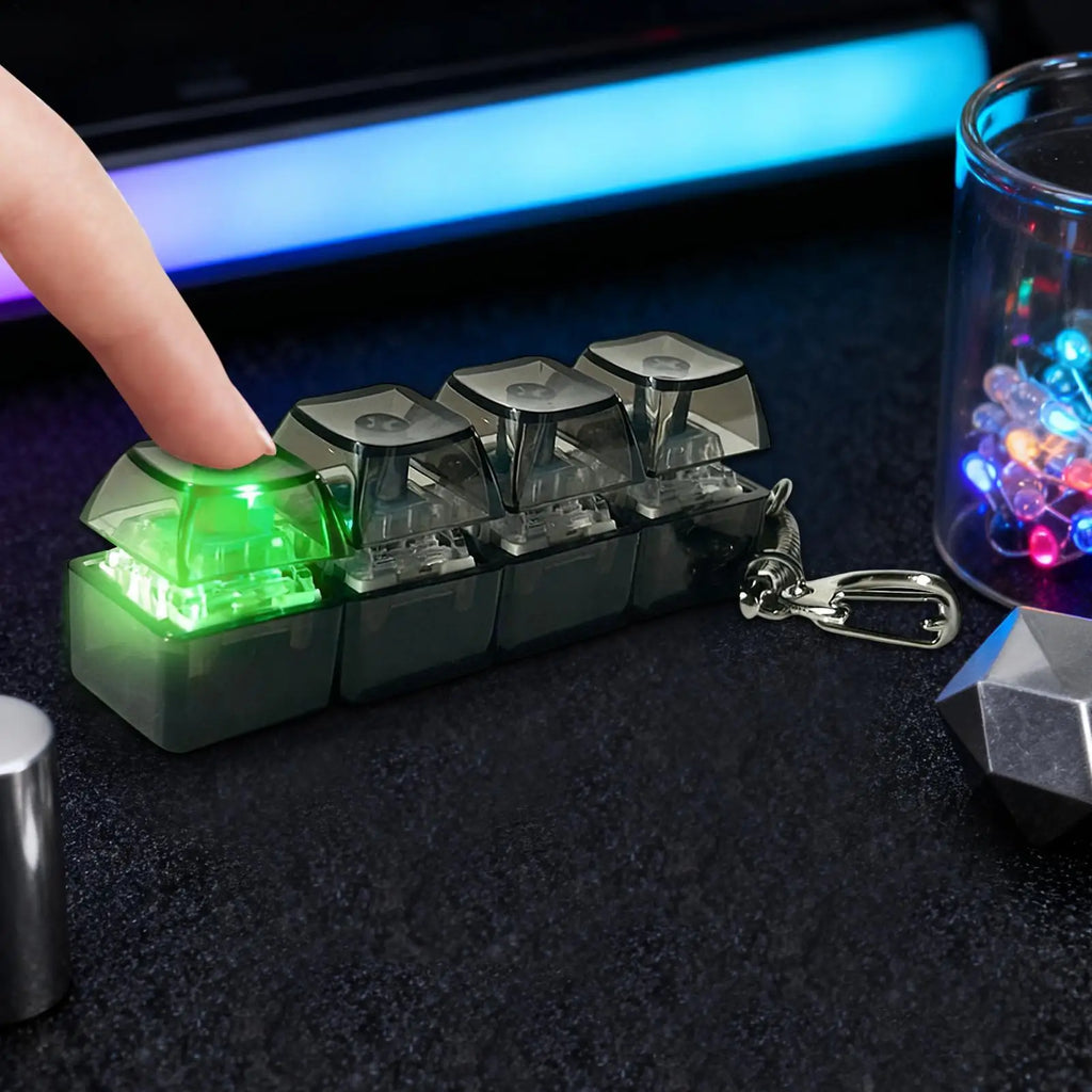 New Keyboard Keychain Fidget Toys Crystal Clicker Sensory Toy For Stress Relief Keyboard Keychain Fidget Gadget For Adults child Qme