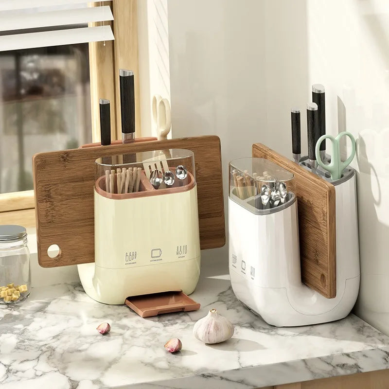 Multi-function Kitchen Knife Holder Cutting Board Storage Drain Rack Qme