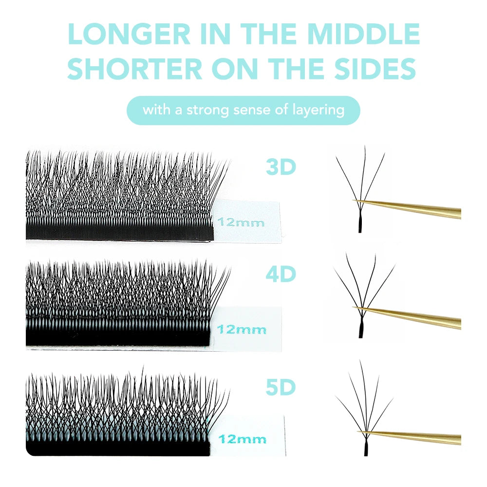 NATUHANA 3D 4D 5D Camellia Lashes Wispy Volume Fan False Eyelashes C Qme