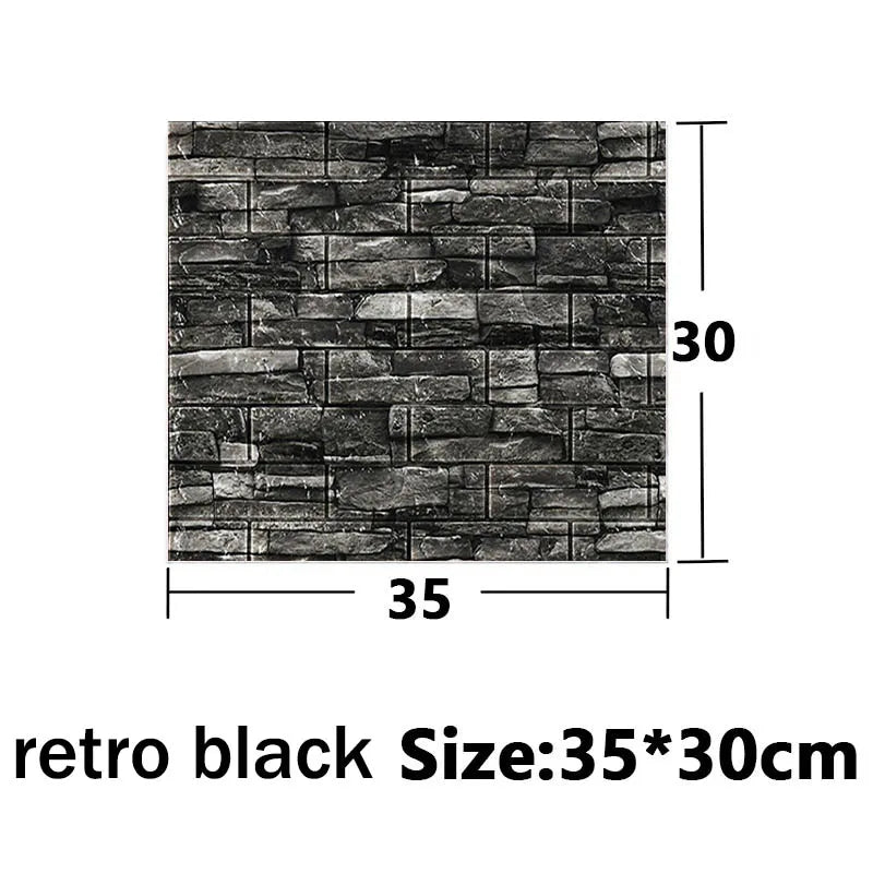 Optional Color 3D Brick Home Decoration Wallpaper for Bedroom Living Room Soft Foam Base Waterproof Wall Stickers 35X30CM Qme A 35x30cm-10pcs