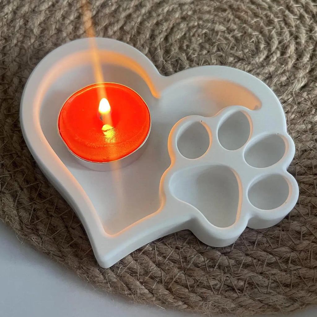 Paw Print Resin Mold Candle Mold Clay Molds Keychain Charm Heart Paw Print Resin Molds Plaster Mold Jewelry Molds Epoxy Mold Qme