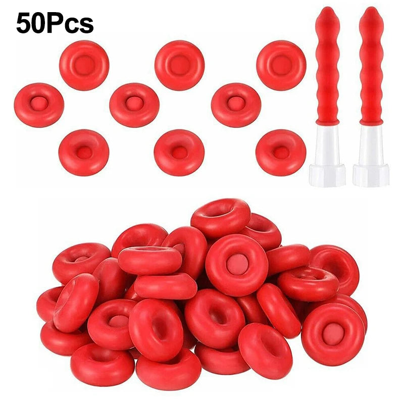 10/20/50pcs Caulk Cap Glass Glue Tip Sealing Cap Barrel Glue Mouth Protective Cover Red Caulk Saving Cap Nozzles Cap Qme A3