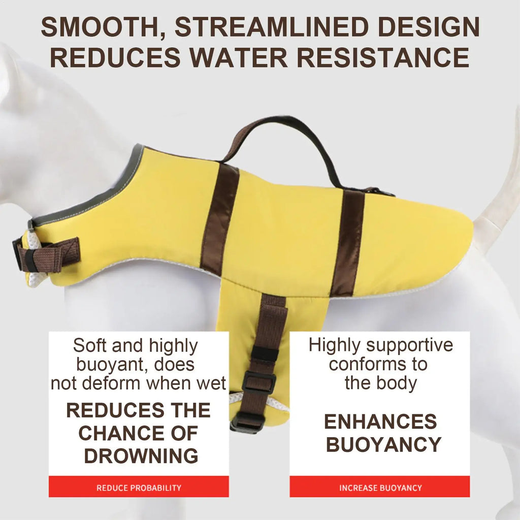 Dog Life Vest Reflective Float Buoyancy Handle Swimming Accessories Qme
