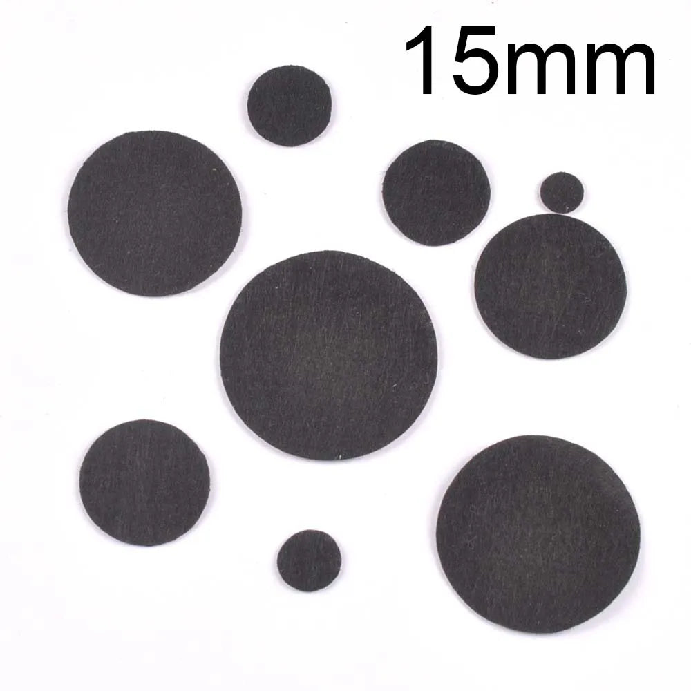 200Pcs Black White Round Felt Patches Apparel Appliques DIY Sew-On Clothes Decor Handmade Crafts Sewing Fabric Accessory 10-50mm Qme Black-15mm