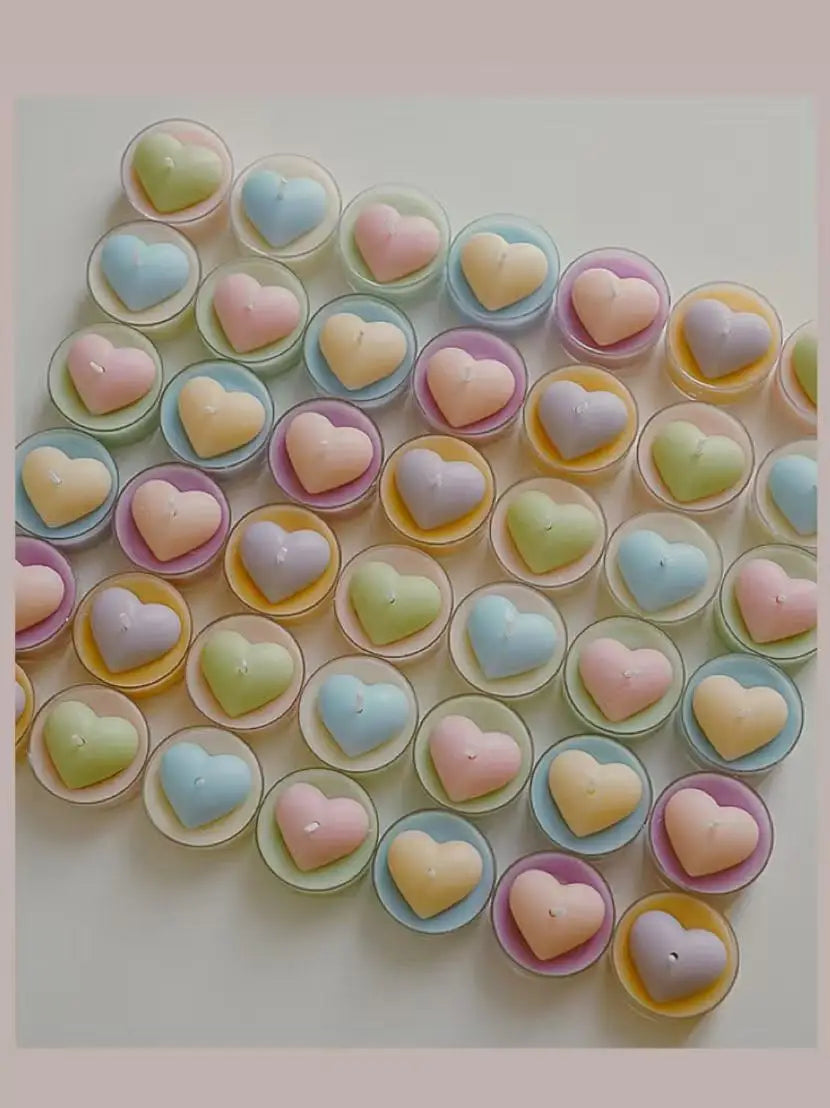 Tiny Heart Fragrance Candles Vibrant Scent Tealights Household Qme