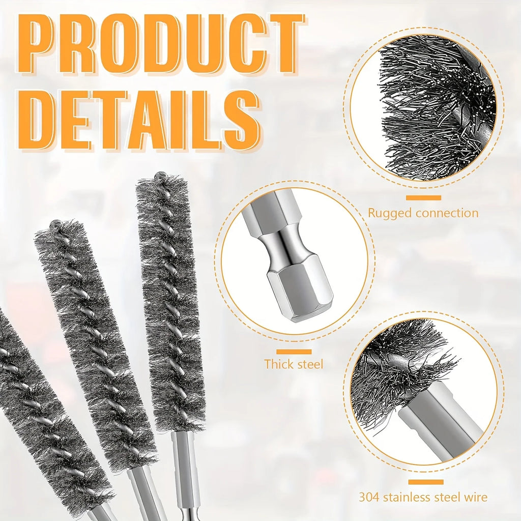 5 Pieces Hexagonal Shank Steel Wire Brush for Electric Drill Cleaning Stainless Steel Wire Brush for Electric Drill Cleaning Qme